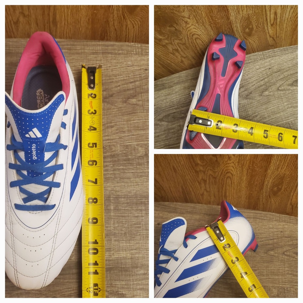 Adidas Goletto Soccer Cleats Shoes Mens Size 11.5 White Blue Pink - Picture 11 of 11